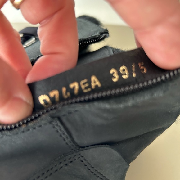 Geox Respira Faux Fur Lined Black Italian Leather Heeled Boots Size 8.5 - Picture 9 of 12